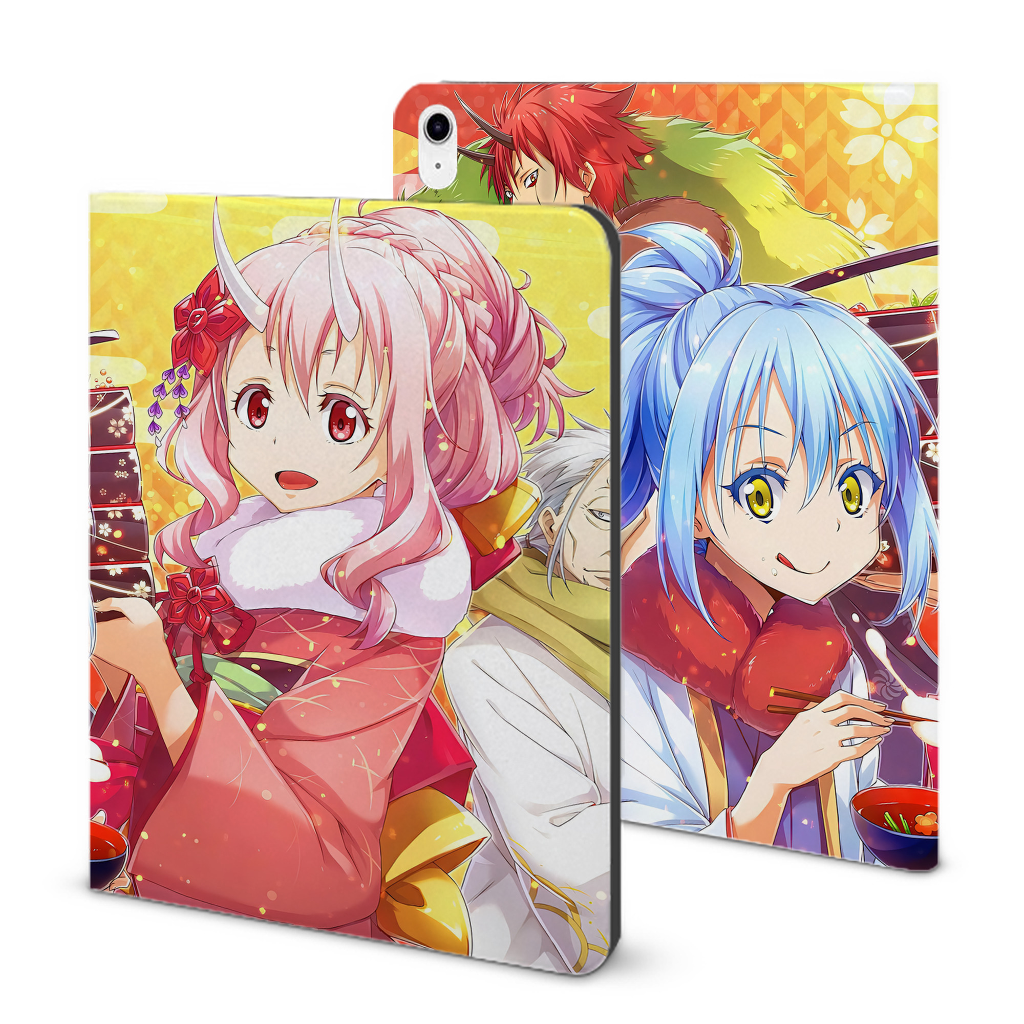 （画像用） 転スラ Regarding Reincarnated to Slime IPad ケース ブック型 PUレザー TPU 耐衝撃 軽量 薄型 ペン収納なし 全面保護 IPad 各モデル対応